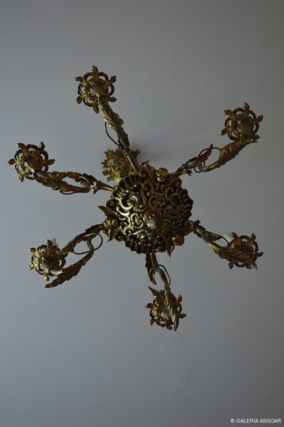 LAMPARA BRONCE HOJAS 96X56-001