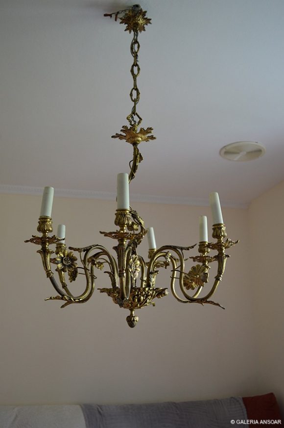 LAMPARA DE BRONCE HOJAS- 96X56 -003