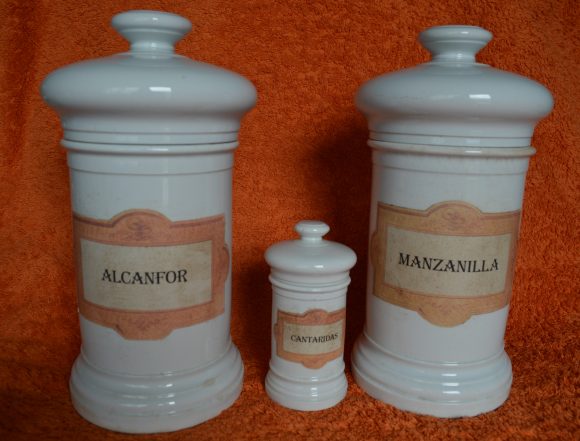 TARROS DE FRAMACIA ANTIGUOS- MEDIDAS 25X13 CM